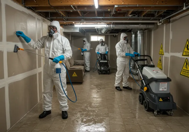 Basement Moisture Removal and Structural Drying process in Hillside, NJ